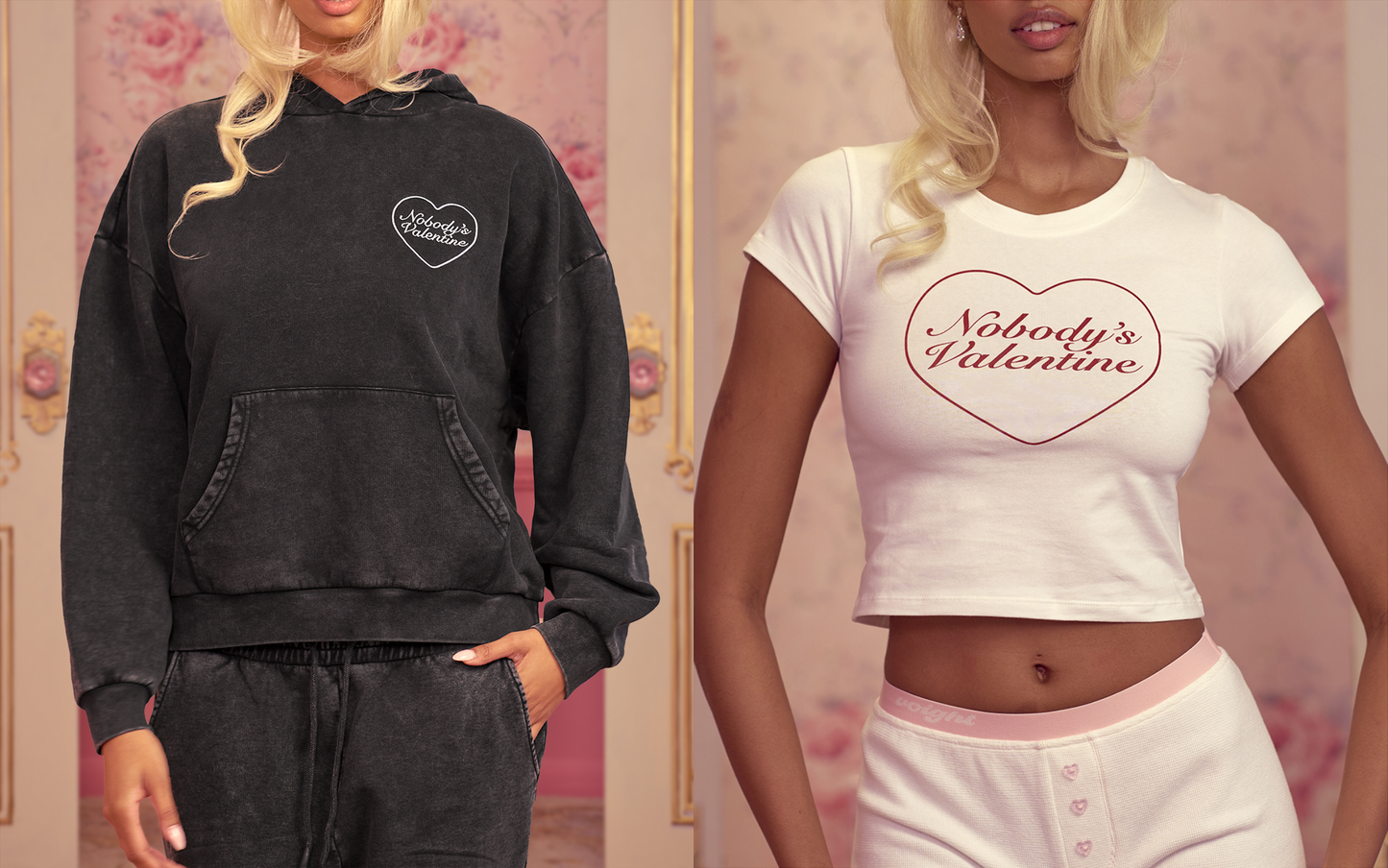 Nobody's Valentine Baby Tee + Hoodie