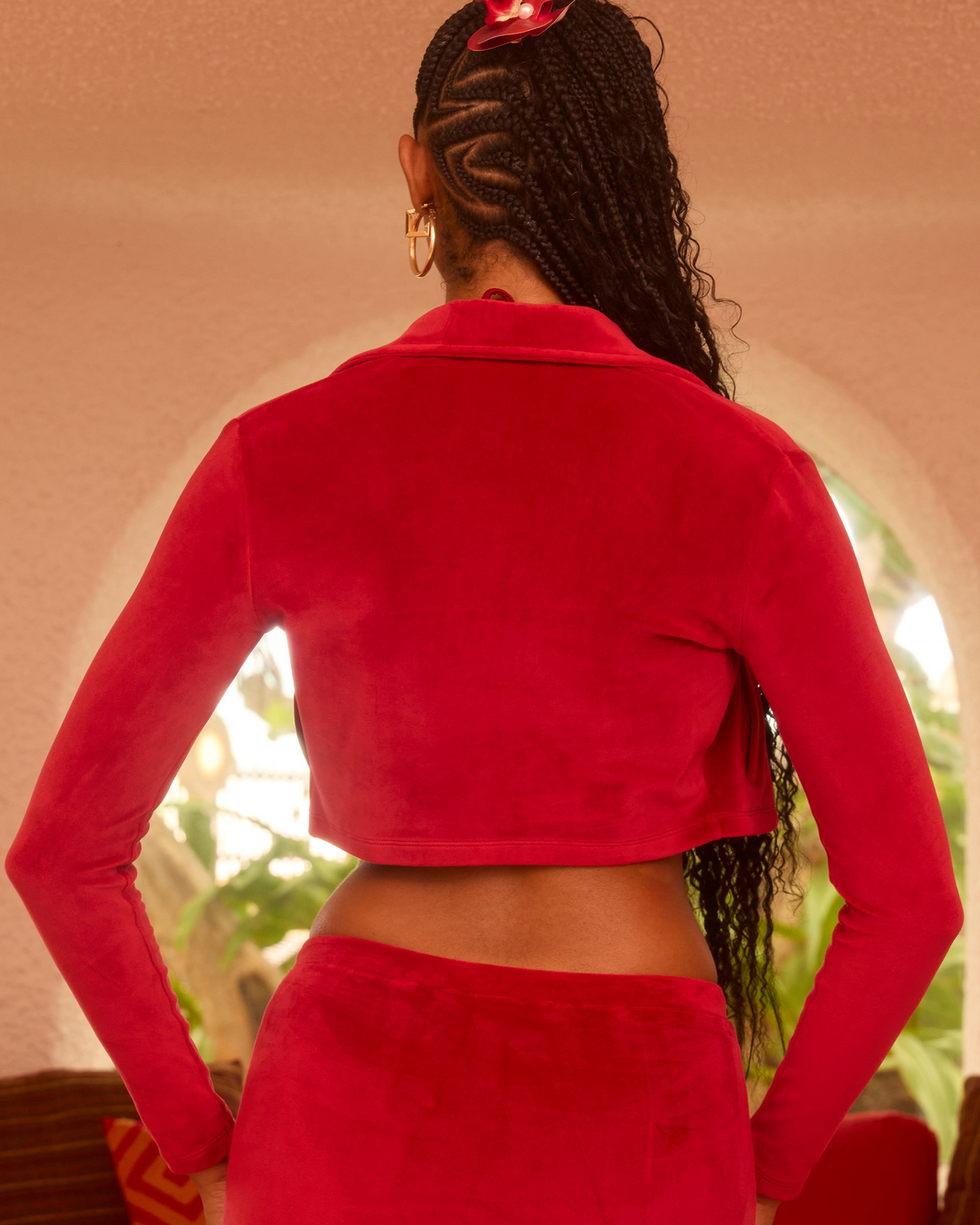Vacation Crop Jacket in Red