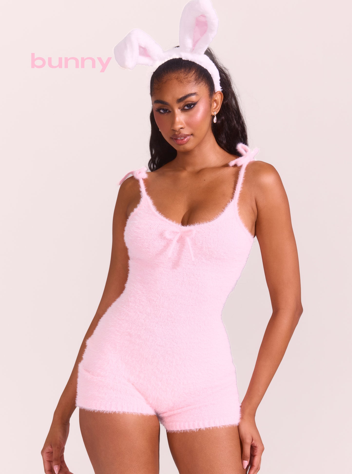 Fuzzy Tank Onesie in Pink