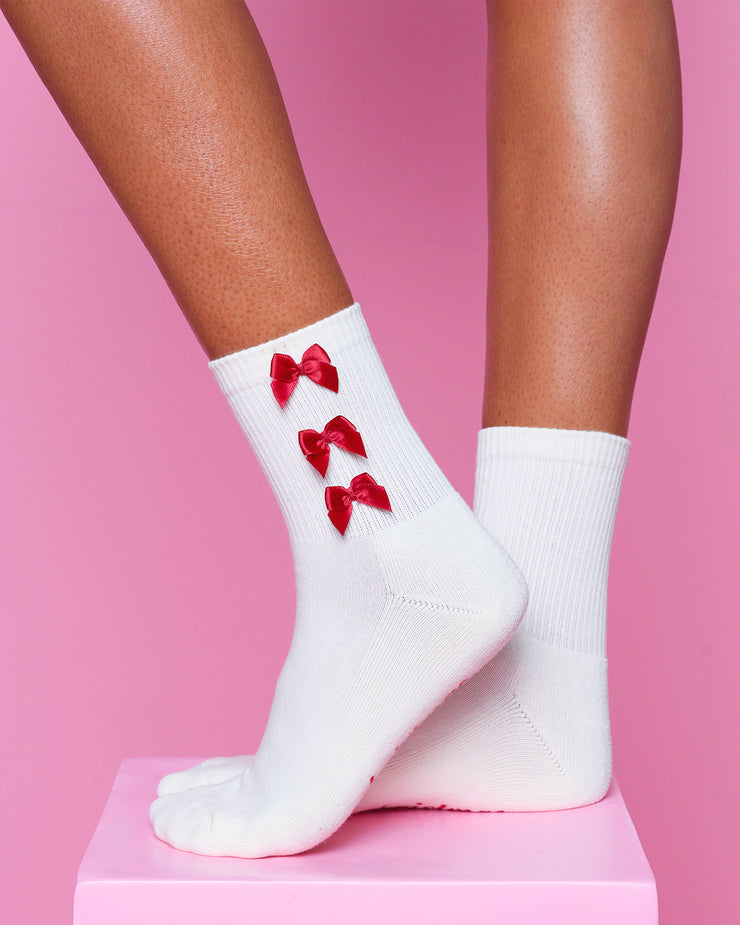 Cream Bow Socks