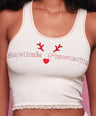 Santa's Favorite PJ Tank in Cream
