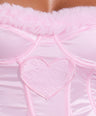 Elle Bustier Set in White Faux Fur