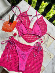 Karla V-Kini Bottom in Rosa Azul