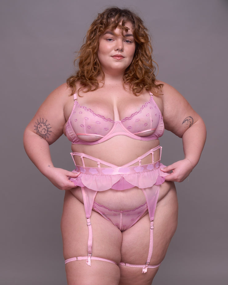 Angel Panty + Garter in Pink